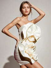 Backess Strapless Tied Princess Mini Dresses